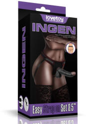 Lovetoy Easy Strapon Set 8.5" Black - primestars