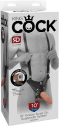 Pipedream 10" Hollow Strap On Suspender System Light/Black