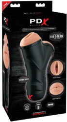 Pipedream Double Penetration Vibrating Stroker Light/Black - primestars