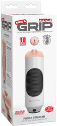 Pipedream Mega Grip Vibrating Stroker Pussy White/Black/Light