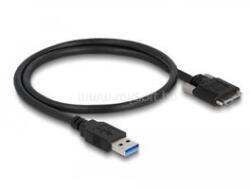 Delock Kábel USB 3.0 A-Típusú dugó - Micro-B Típusú dugó csavarokkal ellátott 0, 5 m (DL87798) (DL87798)