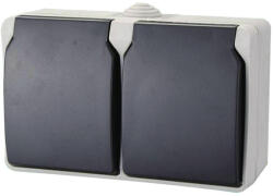  AquaTop 9872H falon kívüli dugalj, 2 db aljzat, 16 A, IP54, szürke