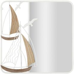 Mauro Ferretti Fali tükör, Mauro Ferretti, Adria modell, 60x4, 4x60cm, fém keret, fehér, fa betétekkel (0661320000)