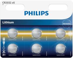 Philips CR2032 Lithium elem, 3.0V, 6 db (CR2032P6/01B)
