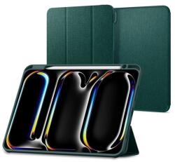 Spigen urban fit tabletvédő álló, flip, oldalra nyíló, trifold, asztali tartó, ceruza tartó, textil minta, sötétzöld, kompatibilis: Apple IPAD Pro 11, 2025, / IPAD Pro 11, 2024 (ACS07759)