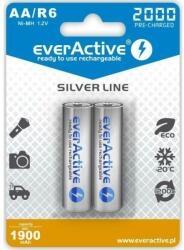 everActive 2 db újratölthető elem készlet, everActive, Silver Line, AA Ni-MH, 2000mAh, 1, 2 V, szürke (EVHRL6-2000)