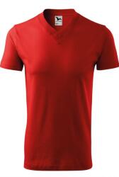 MALFINI Uniszex V-nyakú póló, piros, 3XL-es méret