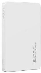 USAMS Induktív külső akkumulátor 5000mAh 20W PD gyorstöltéssel, fehér, méretek 102, 3x66, 04x8, 97mm (5KCD23103)