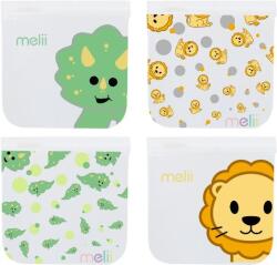 Melii Oroszlán és Dinoszaurusz újrafelhasználható uzsonnás tasakok, 4 db