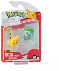 Jazwares Pokémon: Pachet de 2 figurine - Bulbasaur, Pikachu Figurina