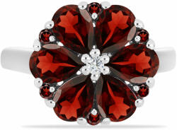  Ezüst Gyűrű Barton Gránáttal és Fehér Topázzal, Y60723/57