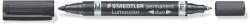 STAEDTLER Двувърх перманентен маркер Staedtler Duo 348 F и М, чере (21121-А-ЧЕРЕН)