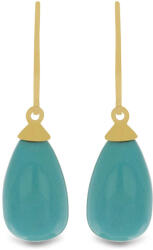  Arannyal Bevont Ezüst Fülbevaló Csipkerózsika Türkizzel, Y55289