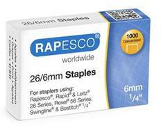 Rapesco Tűzőkapocs, 26/6, horganyzott, RAPESCO (IRS11661Z3) - fapadospatron