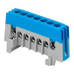 Orno 7 tűs szigetelt DIN sínre szerelhető busz, kék