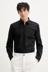 HUGO BOSS pamut ing férfi, galléros, fekete, slim, 50539808 - fekete 39