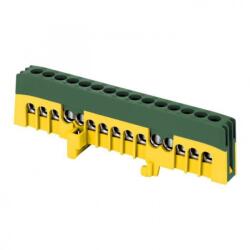 Orno 15 tűs DIN sínre szerelhető busz, szigetelt, zöld