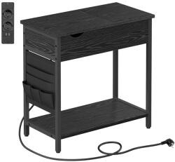 VASAGLE Smart Kisasztal Beépített Elosztóval és USB Portokkal Fekete (EUZ-LET311B56)