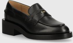 BOSS bőr mokaszin Iryna fekete, női, lapos talpú, 50523445 - fekete Női 41