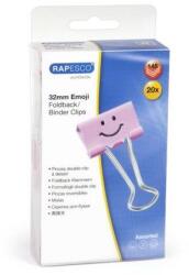 Rapesco Bindercsipesz, 32mm, "Fun", RAPESCO, világos rózsaszín, 20db/bliszt (1352)
