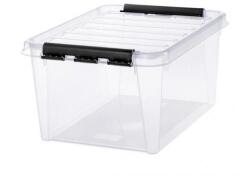 Smartstore Műanyag tárolódoboz, 32 liter, fekete fogantyúkkal, SMARTSTORE Classic 31, átlátszó - officeland