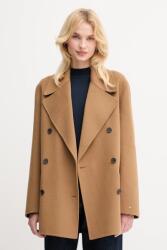 Tommy Hilfiger gyapjú kabát barna, WW0WW47479 - barna 38