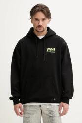 Vans pamut melegítőfelső fekete, férfi, nyomott mintás, kapucnis, VN000NHRBLK1 - fekete S