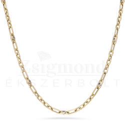  14 karátos sárga- és fehérarany férfi nyaklánc - 55 cm / 5 mm (AU13881) AU13881