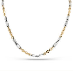  14 karátos sárga- és fehérarany férfi barakka nyaklánc - 55 cm / 4 mm (AU13880) AU13880