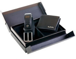 Pierre Cardin Valódi bőr férfi pénztárca + öv ajándékcsomag fekete színű (en-14-gg-16-black)