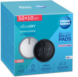 Canpol Babies Formázott légáteresztő melltartóbetét 3D (50+10db) - fekete