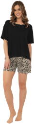 Italian Fashion Pijama dama ITALIAN FASHION KENIA scurt negru/print: L (AAF-KPZ-KENI-KKCD L)