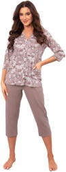 Italian Fashion Pijama dama ITALIAN FASHION KIMURI 3/4+3/4 print/cappuccino: 3XL (AAF-KPZ-KIMU-33DC 3XL)