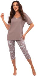 Italian Fashion Pijama dama ITALIAN FASHION KIMURI scurt 3/4 cappuccino/print: L (AAF-KPZ-KIMU-K3CD L)