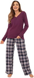 Italian Fashion pijama damă DONATELLA mânecă lungă, pantaloni lungi, vinete/imprimeu: XXL (AAF-KPZ-DONATDDBD XXL)