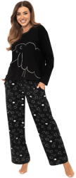Italian Fashion Pijama dama ITALIAN FASHION BONNIE lung negru/print: XXL (AAF-KPZ-BONN-DDCD XXL)