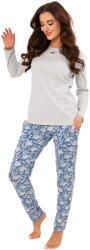 Italian Fashion pijama damă BOMA mânecă lungă, pantaloni lungi, melanj deschis/imprimeu: M (AAF-KPZ-BOMA-DDMD M)