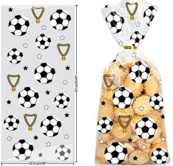  Sütemény zacskó, celofán, foci, 12, 5× 27cm, 12 db (T090561)