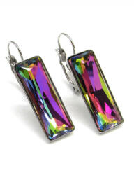  Óriás tégla kapcsos fülbevaló - 24 mm (színjátszós zöld) (202102270)