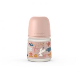 BabyJem Biberon din silicon, 150ml, sx pro debit lent, roz, suavinex