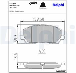 DELPHI Set placute frana DELPHI LP1908 (LP1908)