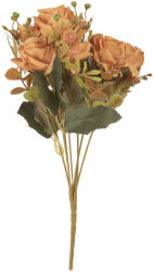 Clayre & Eef Buchet Trandafiri artificiali portocalii verzi 12x10x29 cm (6PL0401O)