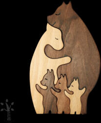 Fa-Time Mackócsalád 3 boccsal, igazi fából (MACS3)