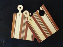 Fa-time Manufaktura Csíkos páros vágódeszka, kínáló "Merbau" (CSPVD-02) (CSPVD-02)