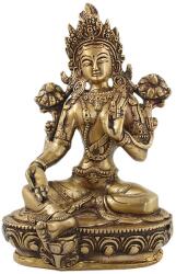  Zöld Tara szobor - Sárgaréz - 20 cm