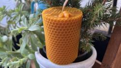 PinkTara Méhviasz nagy henger gyertya - 12 cm