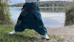  Nepáli Unisex Aladdin nadrág - farmerkék