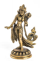  Táncoló Tara szobor réz, matt sárga - 12, 5 cm