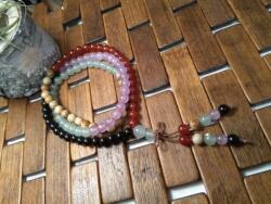  Tibeti buddhista vegyes köböl készült 108 szemes mala - 6 mm