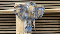  Fali elefánt fej - türkiz kék